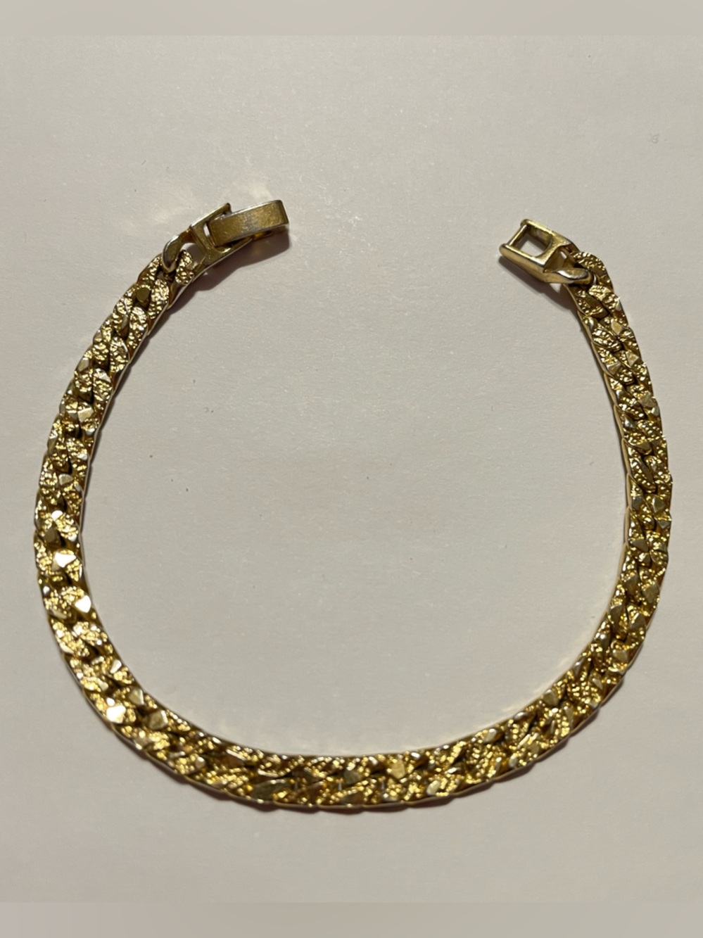 Gold Tone Nugget Chain Bracelet #9341